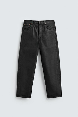 ZARA ДЖИНСЫ ПРЯМОГО КРОЯ ДЛИНОЙ ДО ЩИКОЛОТКИ - LIMITED EDITION, ЧЕРНЫЙ