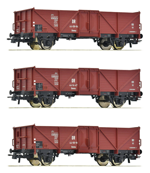 Набор из трех полувагонов Tdgs DB, IV, Ommu DR, III