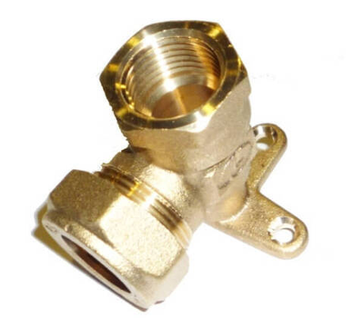 Угольник Lavita с креплением для гофрированной трубы с внутренней резьбой