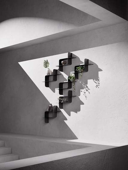 Набор металлических настенных полок montage, 2 шт., черные