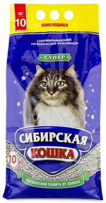 Сибирская кошка наполнитель комкующийся для кошек СУПЕР