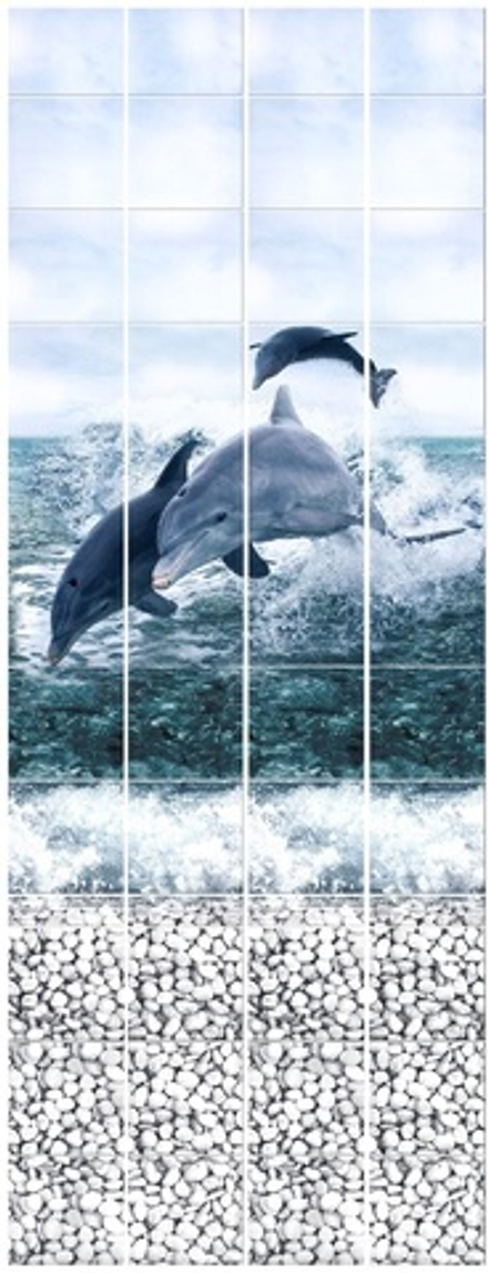 Панель ПВХ Discovery Черноморский дельфин 07-003 (00520) (панно из 4 шт.)
