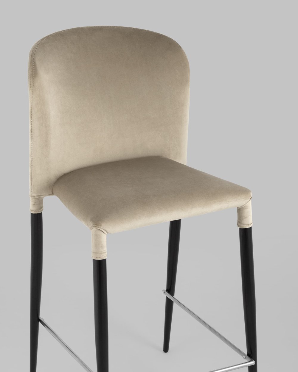 Стул полубарный Лори велюр бежевый