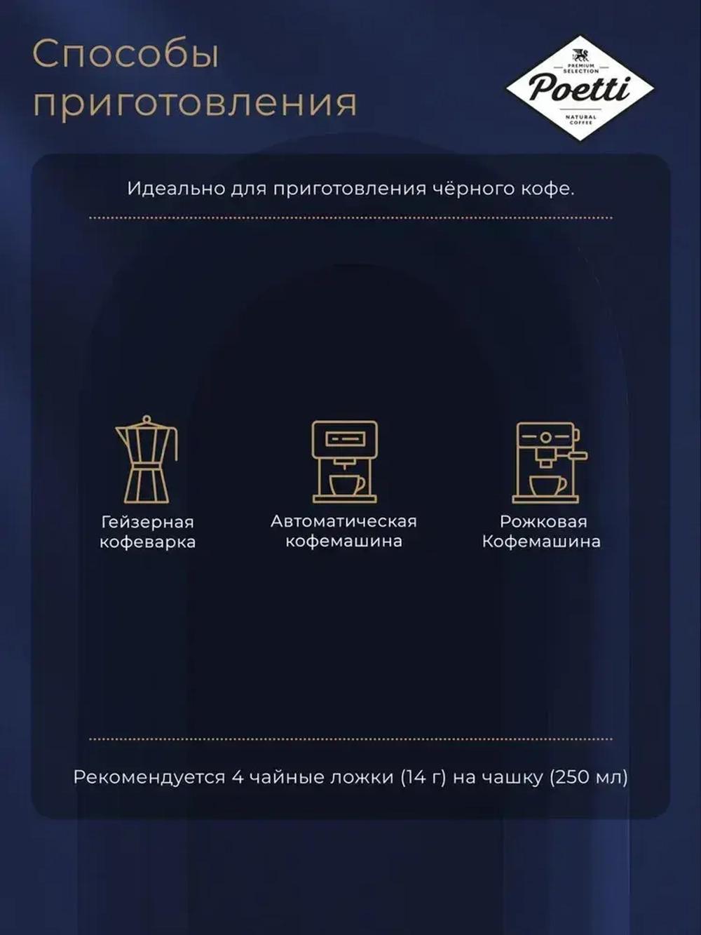 Кофе в зёрнах Poetti Leggenda Espresso, арабика, 1 кг