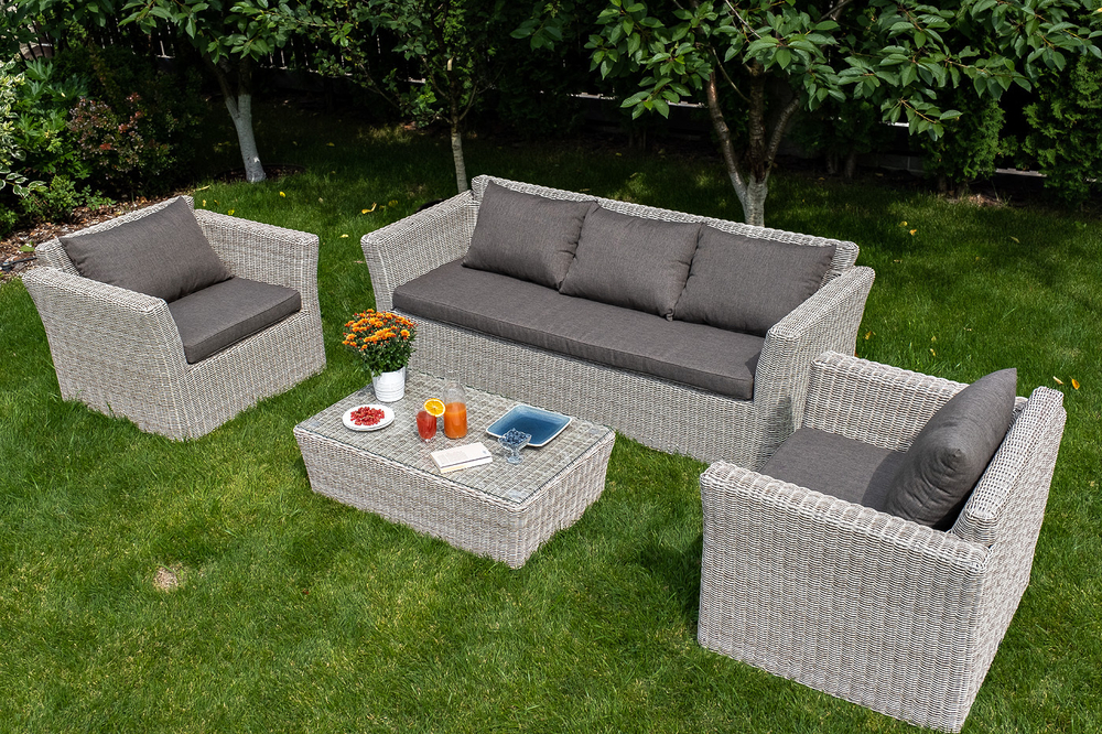 "Капучино Сингл" лаунж-зона из искусственного ротанга, цвет коричневый