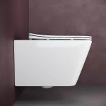 Унитаз подвесной Ceramica Nova Forma CN3009_1002M_1000 безободковый, с крышкой микролифт, с инсталляцией и кнопкой матовый хром
