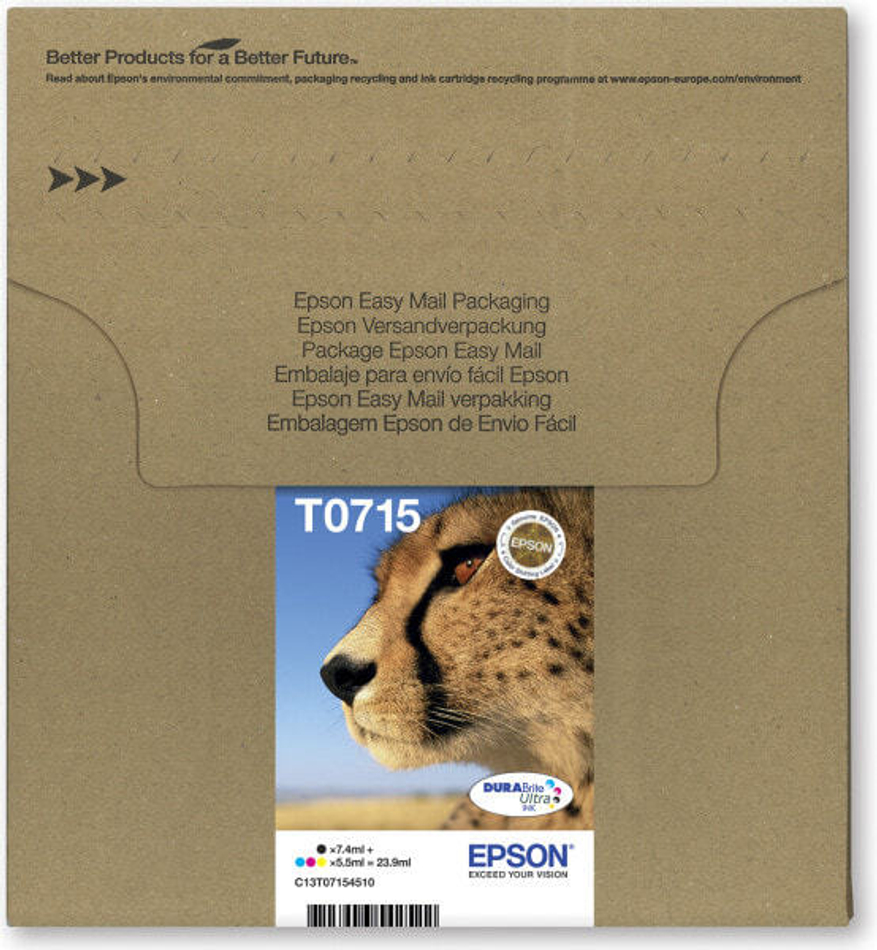 Epson T071 Подлинный Черный, Голубой, Пурпурный, Желтый 1 шт C13T07154511