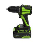 Дрель-шуруповерт акк. Greenworks DD345, 24V, б/щет, 27/45 Нм, 0-450 / 0-1850 об/мин, 13мм, 1х4Ач, ЗУ, кор (3708307CUB)