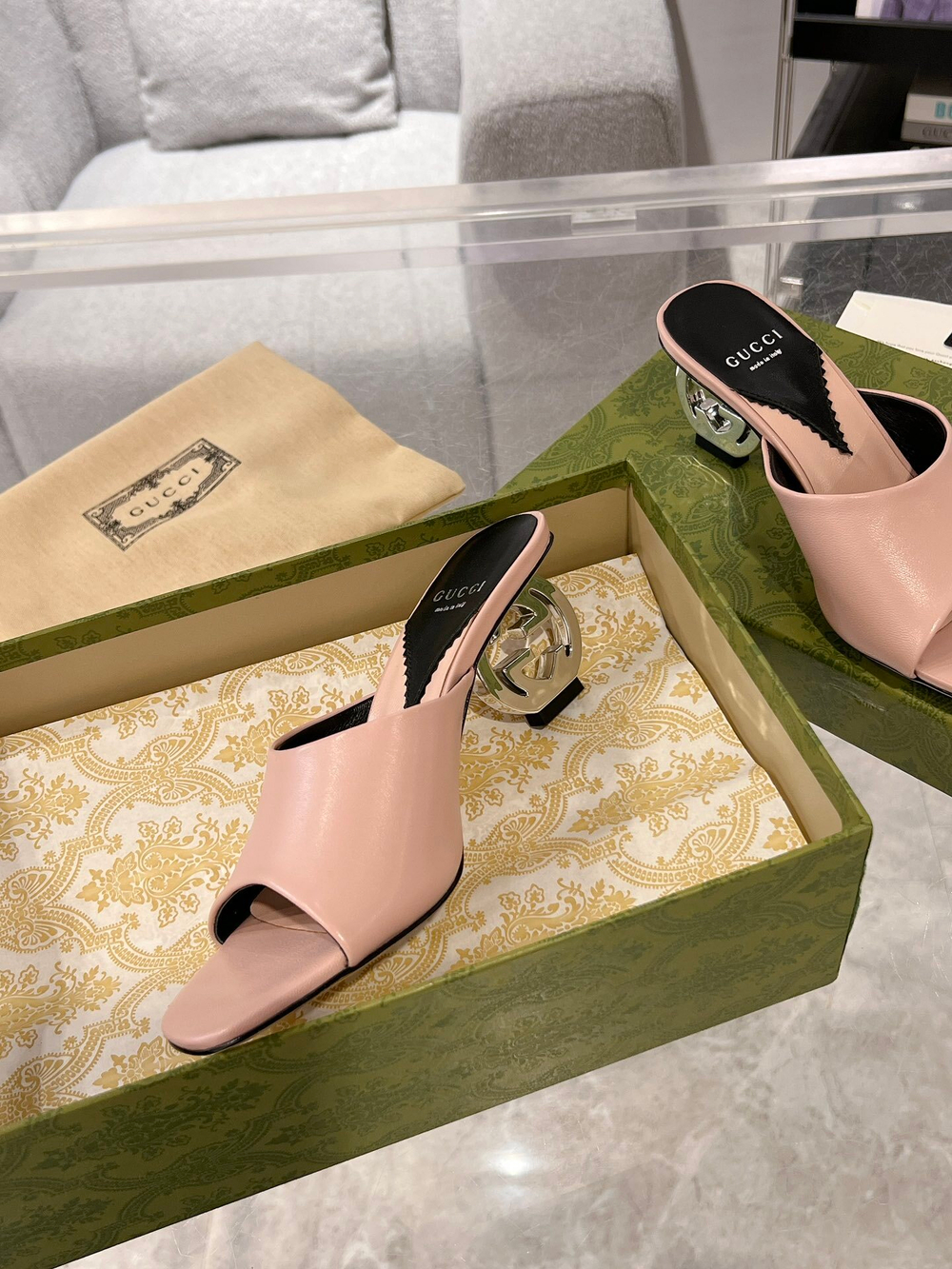 Gucci Interlocking G Heel Sandal 5.5 cm