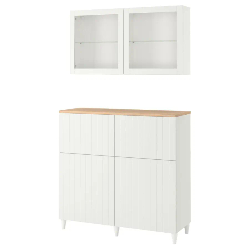 Комбинация для хранения - BESTÅ/ BESTА IKEA/ БЕСТА/БЕСТО ИКЕА, 240х120 см, белый/под беленый дуб