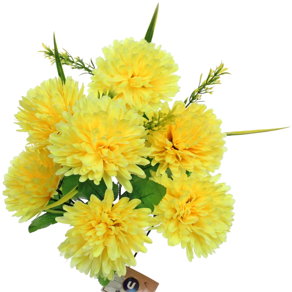 Искусственные цветы «Цветочная мелодия» Хризантемы 40см 7 цветков желтые