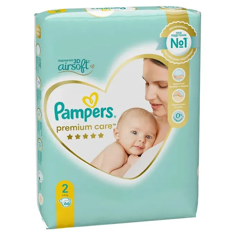 PAMPERS Подгузники Premium Care Mini (4-8кг) Экономичная Упаковка 66
