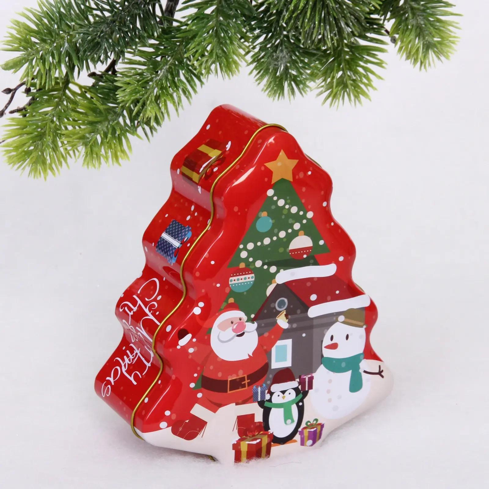 Банка жестяная «Ёлочка с компанией» 18*15*6,5см