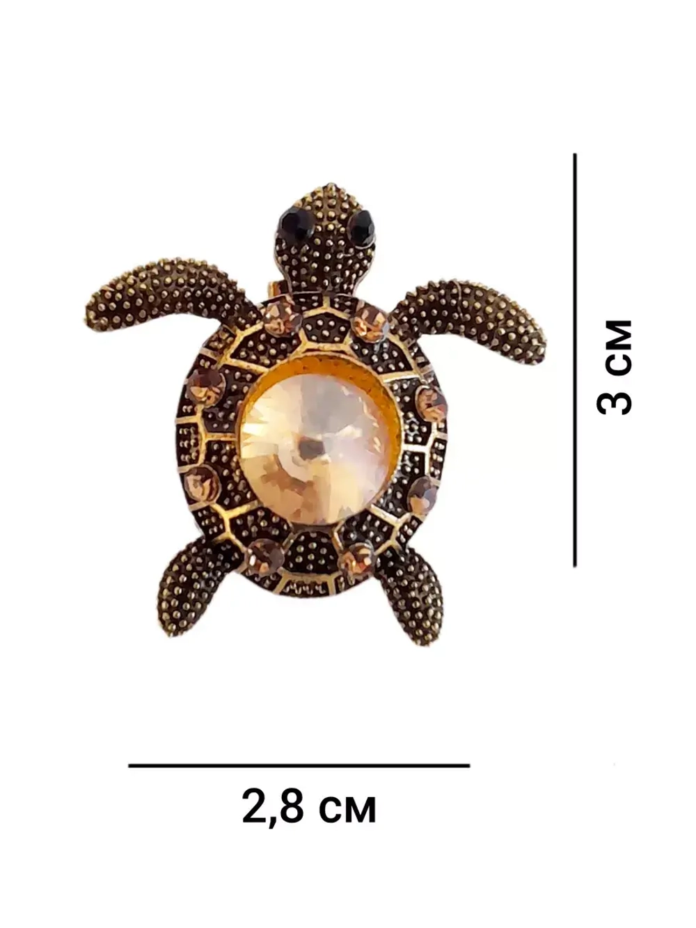 Брошь черепаха античное золото