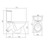 Унитаз-компакт "Бриз" эконом (кос.вып, нижн.подв, эконом арм, полип.сид.) (Santek)
