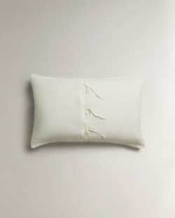 ZARA HOME ОДНОТОННЫЙ ЛЬНЯНОЙ ЧЕХОЛ ДЛЯ ДЕКОРАТИВНОЙ ПОДУШКИ, ЭКРЮ