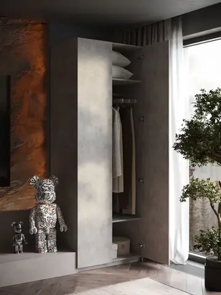 Шкаф распашной Soho, серый, с ручкой, 81 см