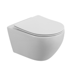 Унитаз подвесной безободковый с сиденьем и смывом TORNADO Cezares STREAM-TOR CZR-2426-TH-TOR/SC