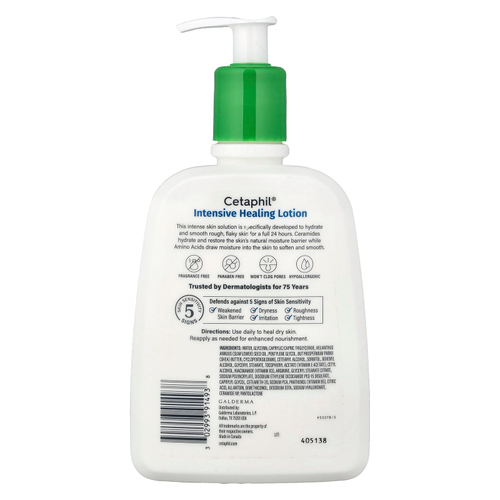Cetaphil, интенсивный заживляющий лосьон, для сухой и шелушащейся кожи, без отдушек, 473 мл (16 жидк. унций)