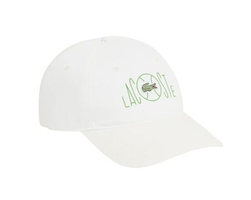 Теннисная кепка Lacoste Printed Cotton Twill - white