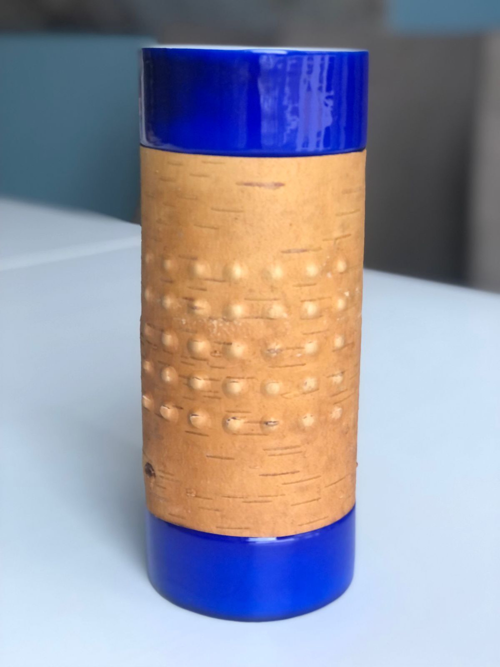 Ваза фарфоровая с берестой. Коллекция Бревно (Log)