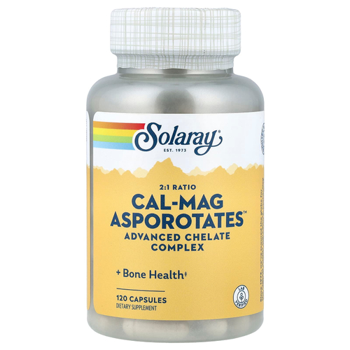 Solaray, Cal-Mag Asporotates™, улучшенный хелатный комплекс, 120 капсул