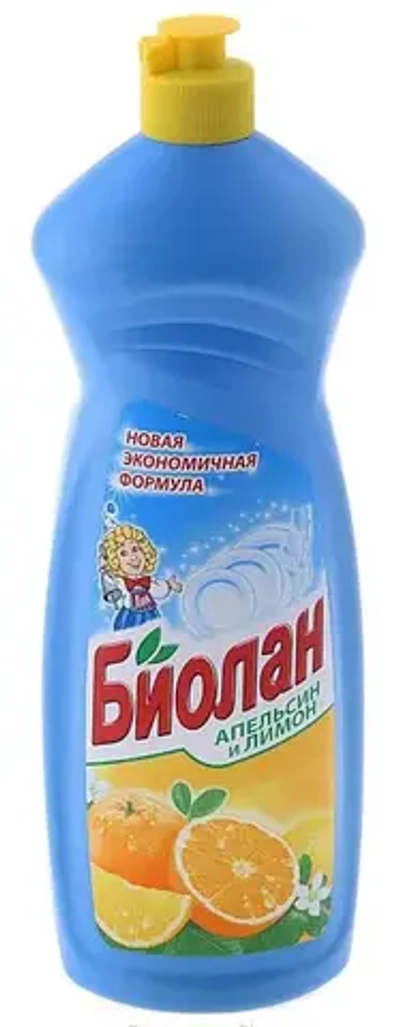 Средство для мытья посуды БИОЛАН ЖМС Апельсин и лимон 1000 мл.