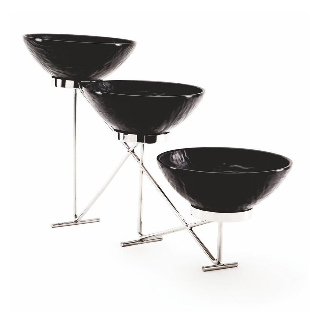 Подставка фуршетная стойка 65*12*33 см нерж. + 3 салатника меламин P.L.Hotelware