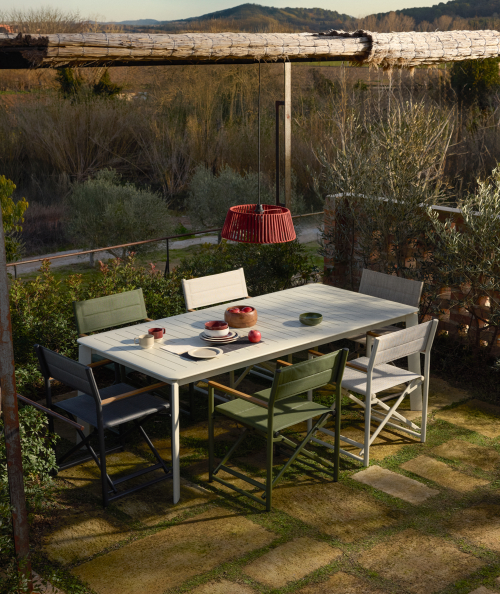 Раздвижной уличный стол Brela из алюминия цвета экрю 205(287) x 100 см