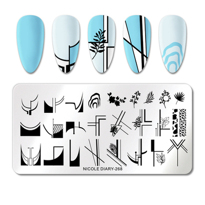 Nicole Diary, Пластина для стемпинга 12*6 см 52370 ND-268, 1 шт