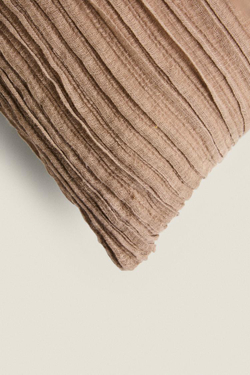 ZARA HOME ЧЕХОЛ ДЛЯ ДЕКОРАТИВНОЙ ПОДУШКИ С ТИСНЕНИЕМ В ПОЛОСКУ, СВЕТЛО-БЕЖЕВЫЙ