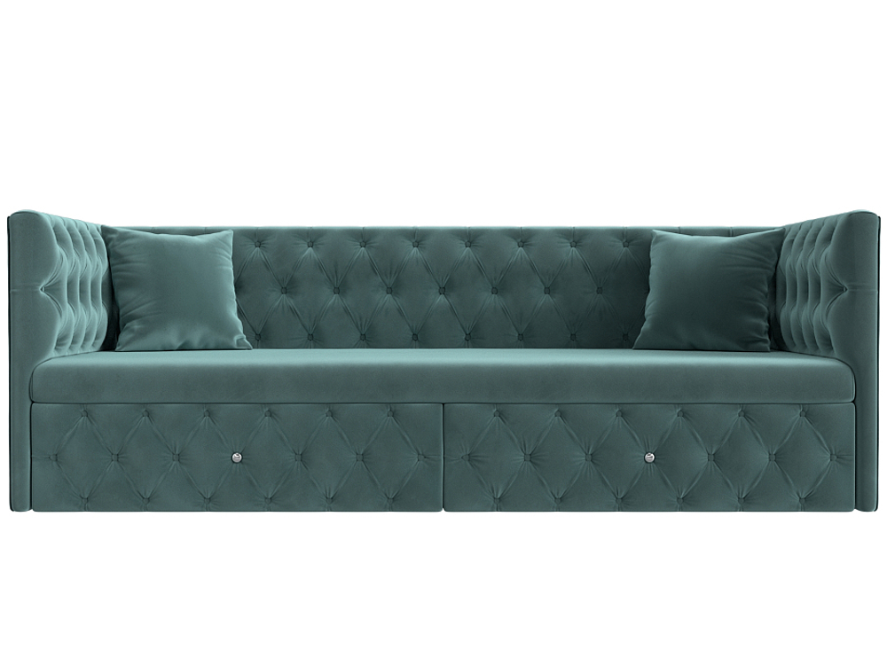 Диван детский прямой Найс, Бирюзовый, Велюр, 107102