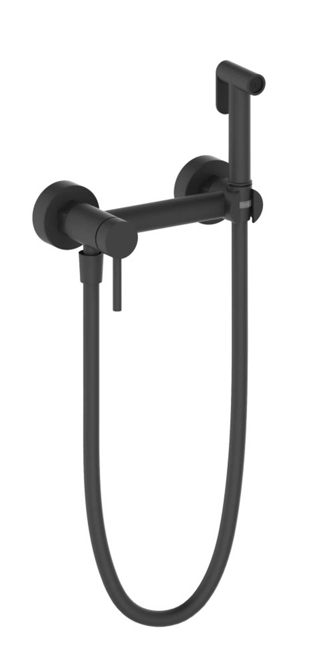 462552-C Смеситель настенный с ГИГ. душем (ЧЕРНЫЙ) ViEiR  (10/1шт)