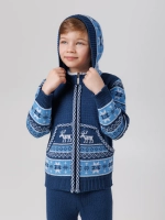 Кофта вязаная на молнии с капюшоном