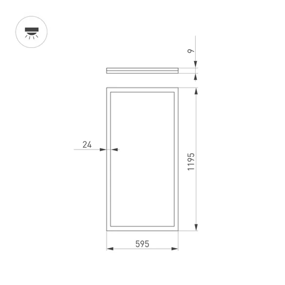 Светильник DL-INTENSO-S600x1200-60W Warm3000 (WH, 120 deg, 230V) (Arlight, IP40 Металл, 3 года) 036241