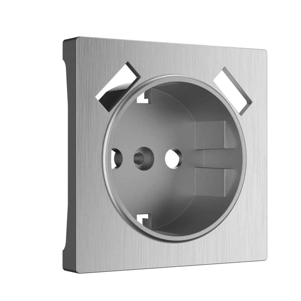 Накладкадля розетки USB (cеребряный рифленый) W1179509