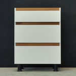 Кухонный модуль напольный 60 см Валенсия с 3-мя ящиками без столешницы, с дубовыми панелями, на ножках / белый, массив дуба