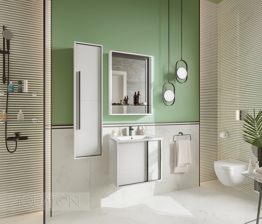 Тумба под раковину Акватон Ривьера 60 подвесная, белая