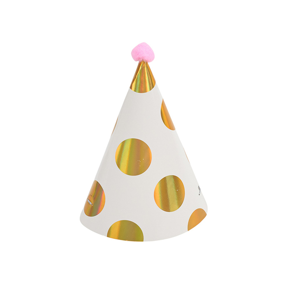 Колпак с помпоном "Горох" Золото 1 шт