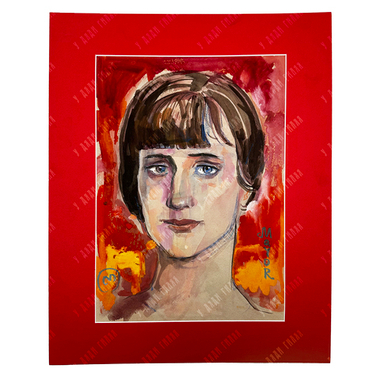 Майоров И. Е. (1946–1991). Портрет Анны Ахматовой. Бумага, смешанная техника. СССР, 1980-е гг.