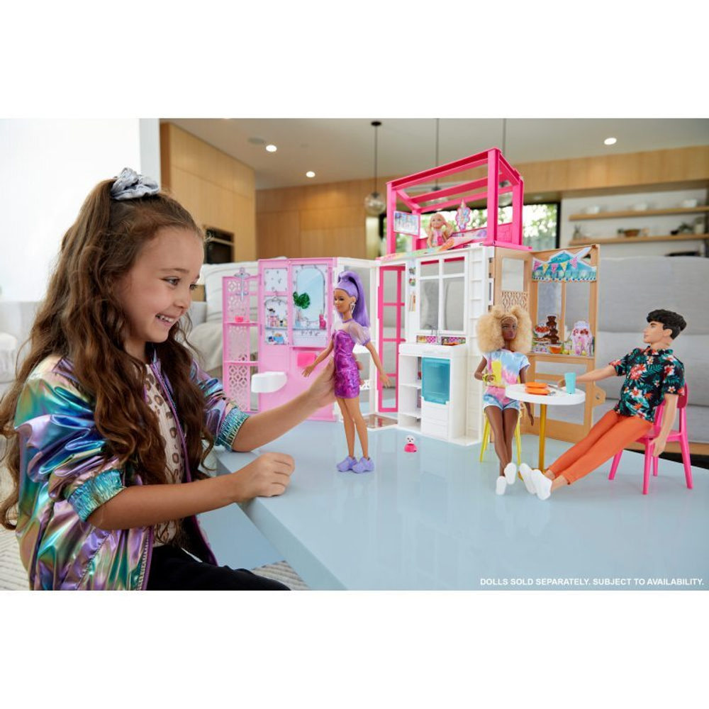 Кукольный домик Mattel Barbie, с мебелью и аксессуарами, HCD47
