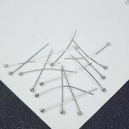 Пины родий, 25×0.4мм, мягкие, хороши для скрутки, цена за набор 10 шт