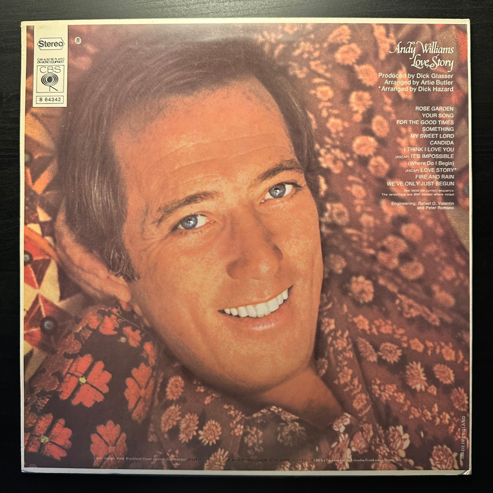 Andy Williams - Love Story (Англия 1971г.)