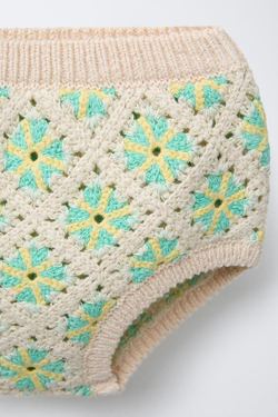 ZARA ТРУСЫ ИЗ КРУЖЕВА КРОШЕ, ЭКРЮ