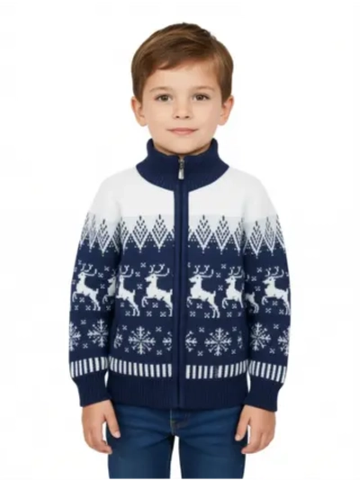 Кофта вязаная на молнии с карманами "Арктика"