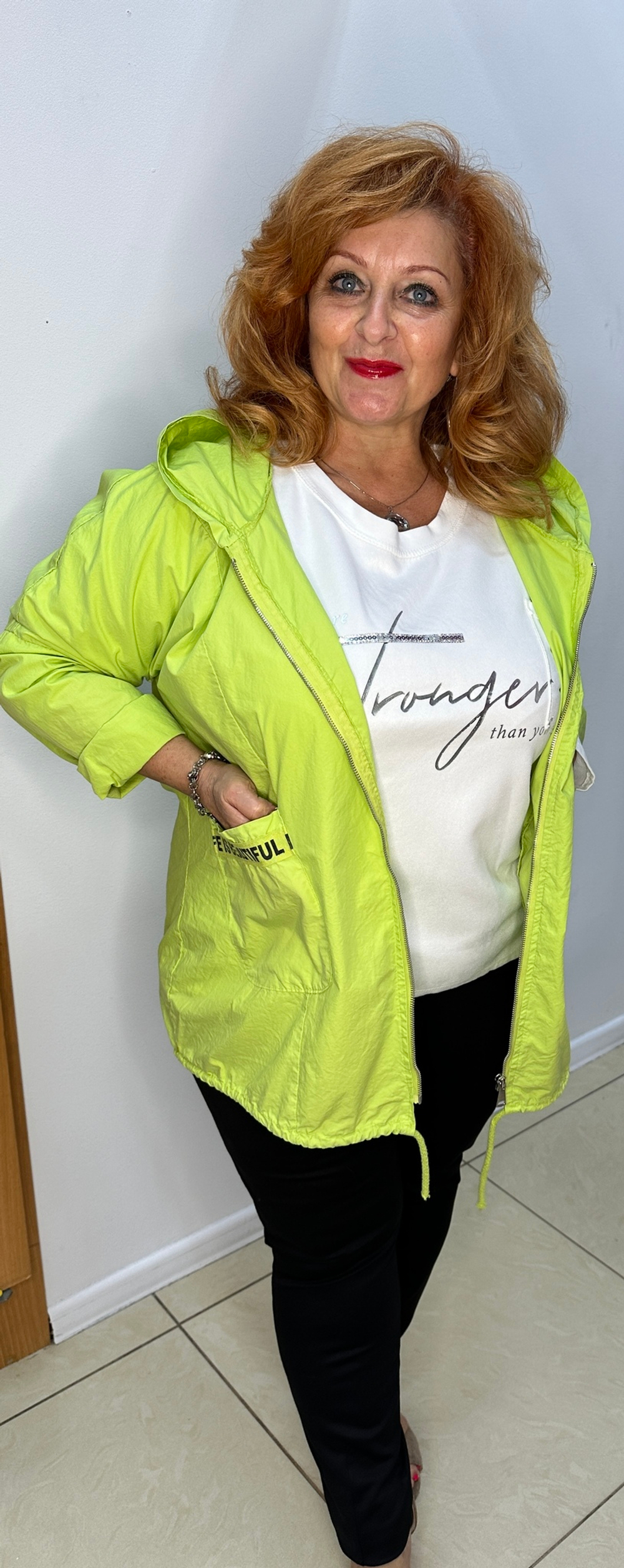 Пыльник-ветровка из хлопка, на молнии яблочного цвета