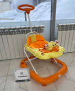Ходунки SBL 5301 T1 (Teddy Bear), оранжевый (силиконовые колеса)