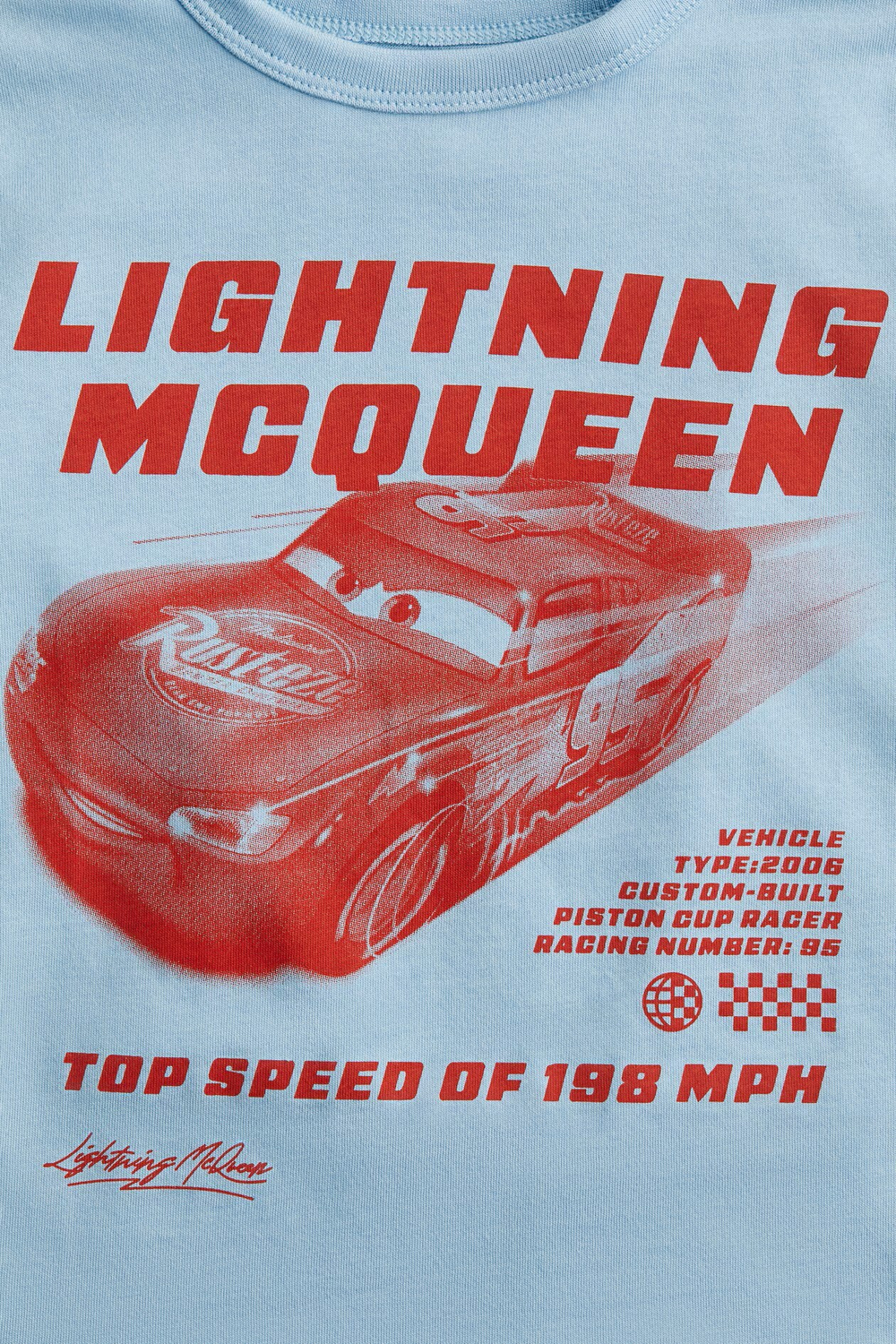 H&M Футболка с короткими рукавами и принтом, голубой