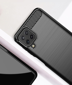 Мягкий защитный чехол на телефона Samsung Galaxy A22 (4G/LTE), серия Carbon от Caseport