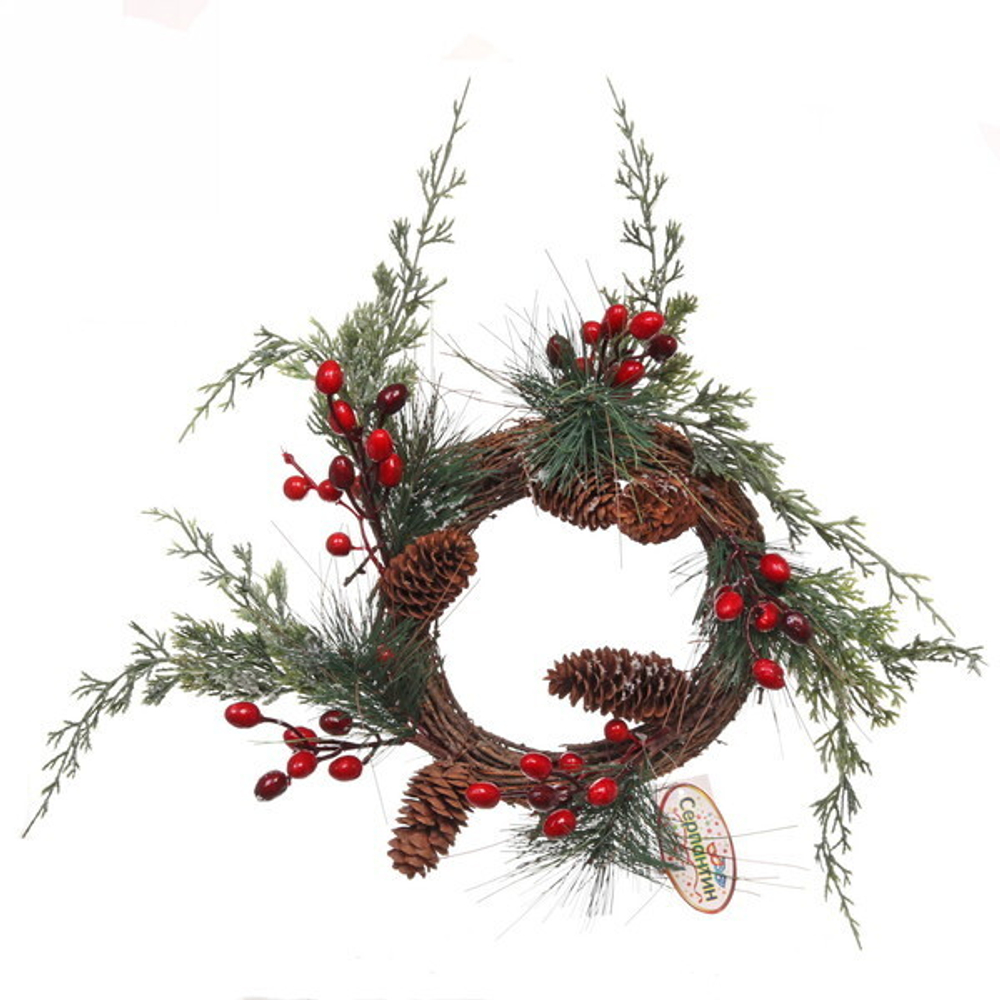 Венок хвойный новогодний «Рождественское волшебство» , 48 см
